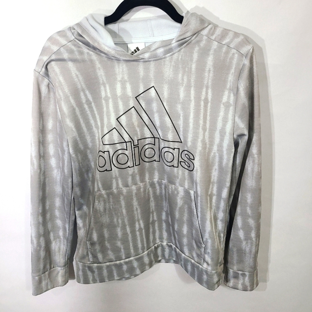 Adidas Kids Boys‎ Size Large Size 14/16 Hoodie Jacket Gray and White Outdoor